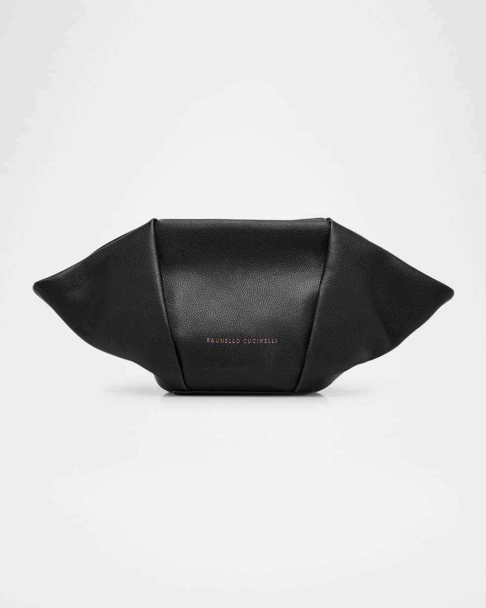 Grained Leather Clutch Bag